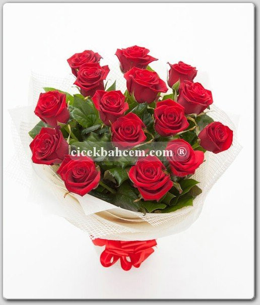 "Mutlu Günümüz."15 Kırmızı Gül Buketi