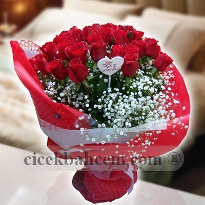 25 Adet Kırmızı Gül Buketi