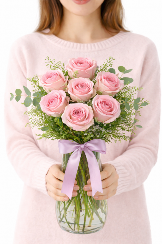 7'li Pembe Gül Aranjmanı