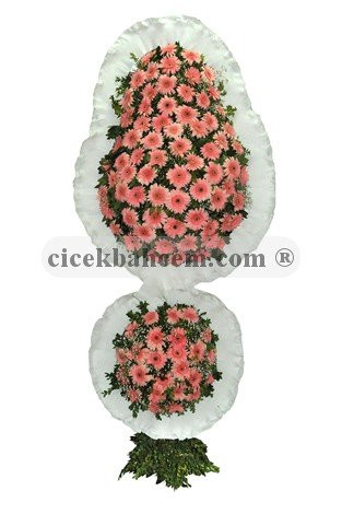 Beyaz Çerçeve ve Pembe Gerbera Çiçekleri Düğün, Nişan, Açılış Çiçeği