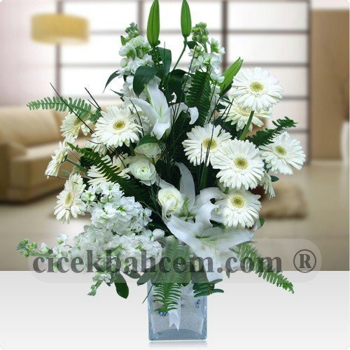 Beyaz Gül, Lilyum, Şebboy Aranjmanı