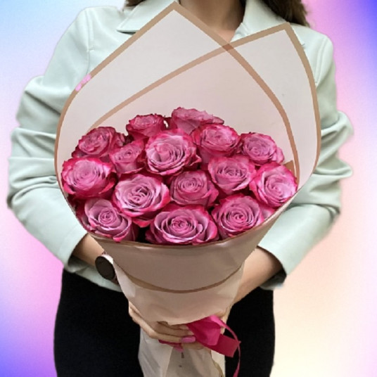 Enchanting Elegance 13 Dark Purple Roses 40-45 cm