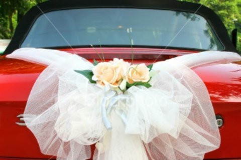 Gelin Arabası Süslemesi Papyon ve Çiçek 