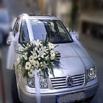 Gelin Arabası, Beyaz Tül ve Beyaz Çiçek Süslemesi