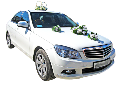 Gelin Arabası Süsleme Beyaz Küçük Aranjmanlar 