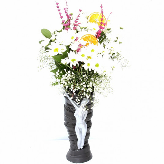 Özel Kır Çiçekli Vazo El Yapımı