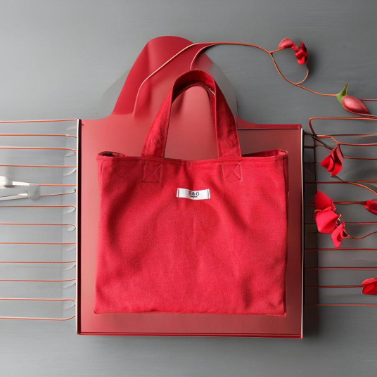 Kırmızı Renk Astarlı İç Cepli Kanvas Çanta