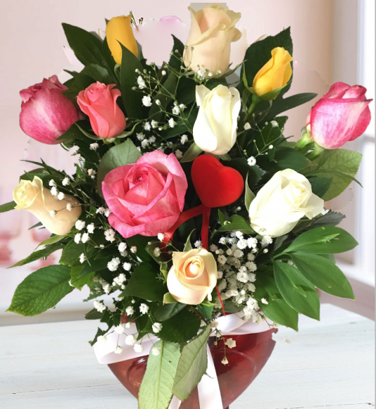Aşkın Gökkuşağı, Kalp Vazoda Renki Güller™