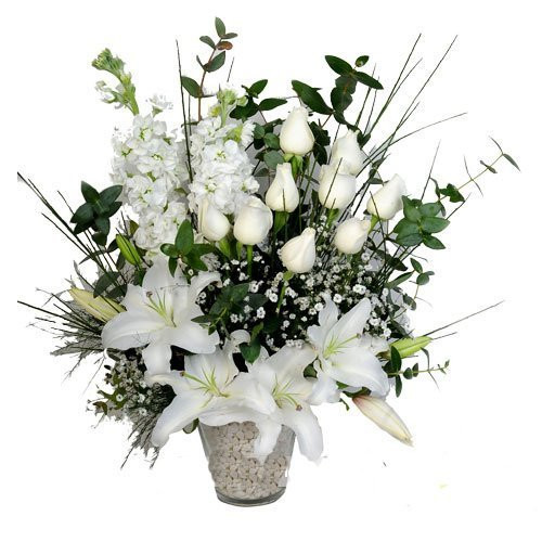 Kokulu Lilyum, Şebboy, Beyaz Gül Aranjmanı