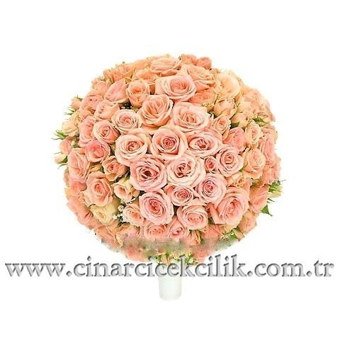 Krem Renkli Çardak Gülleri Gelin Eli Buketi