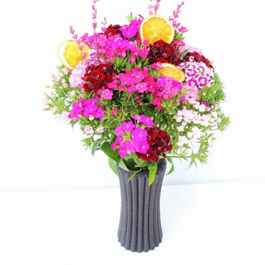 Özel El Yapımı Taş Vazoda Kır Çiçekleri