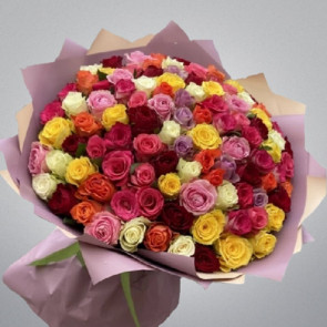 101 Imported Mixed Roses Bouquet