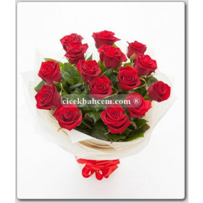 "Mutlu Günümüz."15 Kırmızı Gül Buketi