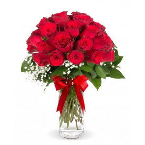 "Hayal" Cam Vazoda 25 Adet Kırmızı Gül