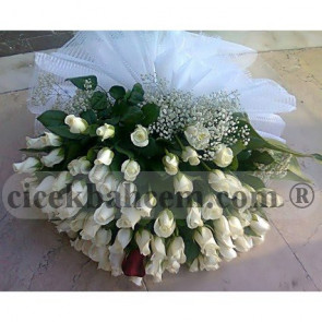 51 Adet Beyaz Gül Buketi