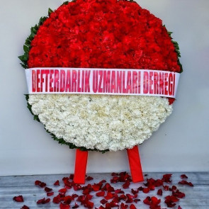 Mozole Çelenk Anıtkabire Özel Çelenk Kırmızı Beyaz Karanfil