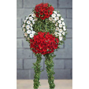 Kırmızı ve Beyaz Gerbera'dan Cenaze Merasim Çiçekleri