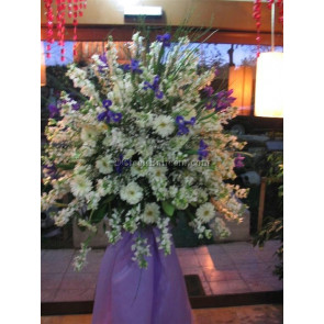 Beyaz Şebboy Gerbera Çiçekleri ile Hazırlanmış Düğün nişan Açılış Çiçekleri