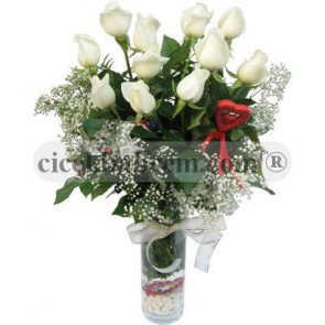 11 Beyaz Gül Aranjmanı GLP101
