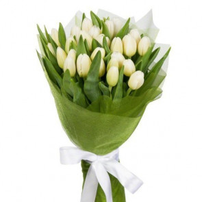 21 Adet Beyaz Lale Buketi