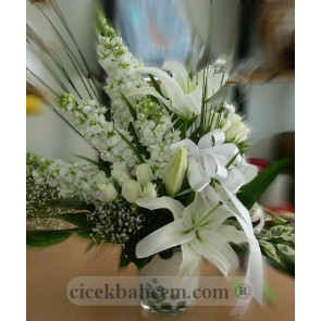 Beyaz Lilyum, Şebboy, Beyaz Gül Aranjmanı