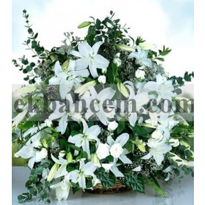 Beyaz Lilyumlar Gülller, Lisyantus Aranjmanı 