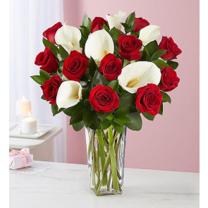 Calla (Gala) Çiçeği ve Kırmızı Gül