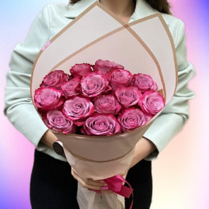 Enchanting Elegance 13 Dark Purple Roses 40-45 cm