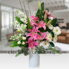 Gül Şebboy Lilyum Gerbera Aranjmanı