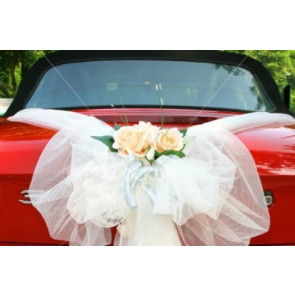 Gelin Arabası Süslemesi Papyon ve Çiçek 