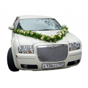 Gelin Arabası Süsleme Beyaz Tül ve Mor Çiçekler