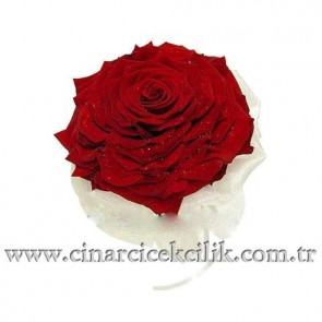 Kırmızı Gülden Hazırlanmış Sade Gelin Buketi