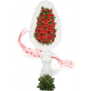 Ayaklı Sepet: Kırmızı Gerbera Çiçekleri Düğün Açılış Çiçeği