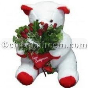 Aşkımsın Kırmızı Güller & Oyuncak Ayı 