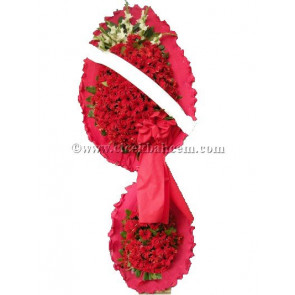 Ayaklı Sepet : Kırmızı Gerbera, Glayör Tasarlanmış Düğün, Nikah ve Açılış Sepeti