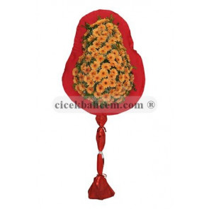 Kırmızı Turuncu Tonlarla Hazırlanmış Tek Katlı Açılış, Düğün, Nişan Sepeti