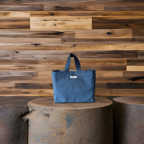 Lacivert Astarlı İç Cepli Kanvas Çanta