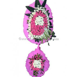 Ayaklı Sepet: Pembe, Beyaz Karanfil Tasarlanmış Düğün, Nikah ve Açılış Sepeti