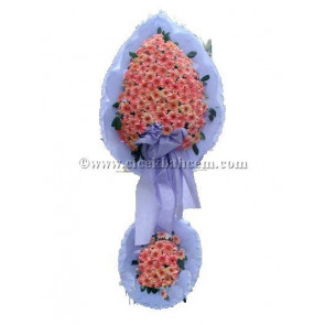 Ayaklı Sepet:Pembelim Pembe Gerbera Tasarlanmış Düğün, Nikah ve Açılış Sepeti