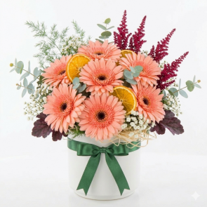 Şık Vazoda Pembe Gerbera