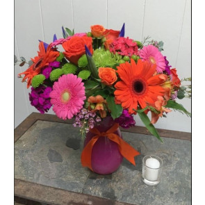 "Renklerin Dansı" Kırmızı Gül Renkli Papatya