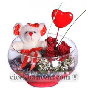 Sevimli Oyuncak ve Kırmızı Güller İnternetten Sipariş