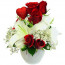 Beyaz Kokulu Lilyum ve Kırmızı Gül Aranjmanı