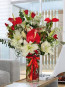 Cam Vazoda 11 Adet Kırmızı Gül ve Antorium Aranjmanı