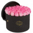 Siyah Yuvarlak Kutuda 35 Pembe Gül