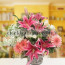 Vazo İçine Çipso Çiçekleri ve Pembe Kokulu Lilyum Aranjmanı 
