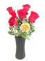 5 Adet Kırmızı Gül Kırmızı Özel Vazoda
