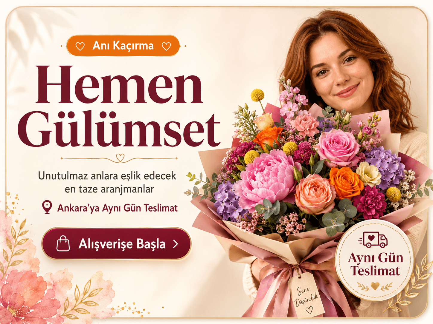 Ankara'ya aynı gün teslimat için çiçek buketi