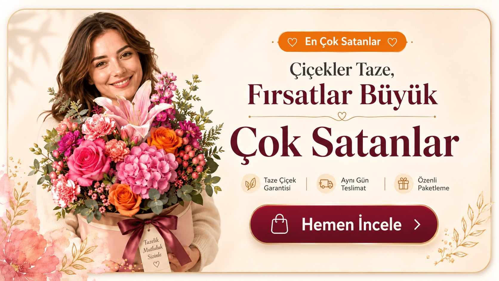 En çok tercih edilen gül ve çiçek aranjmanları