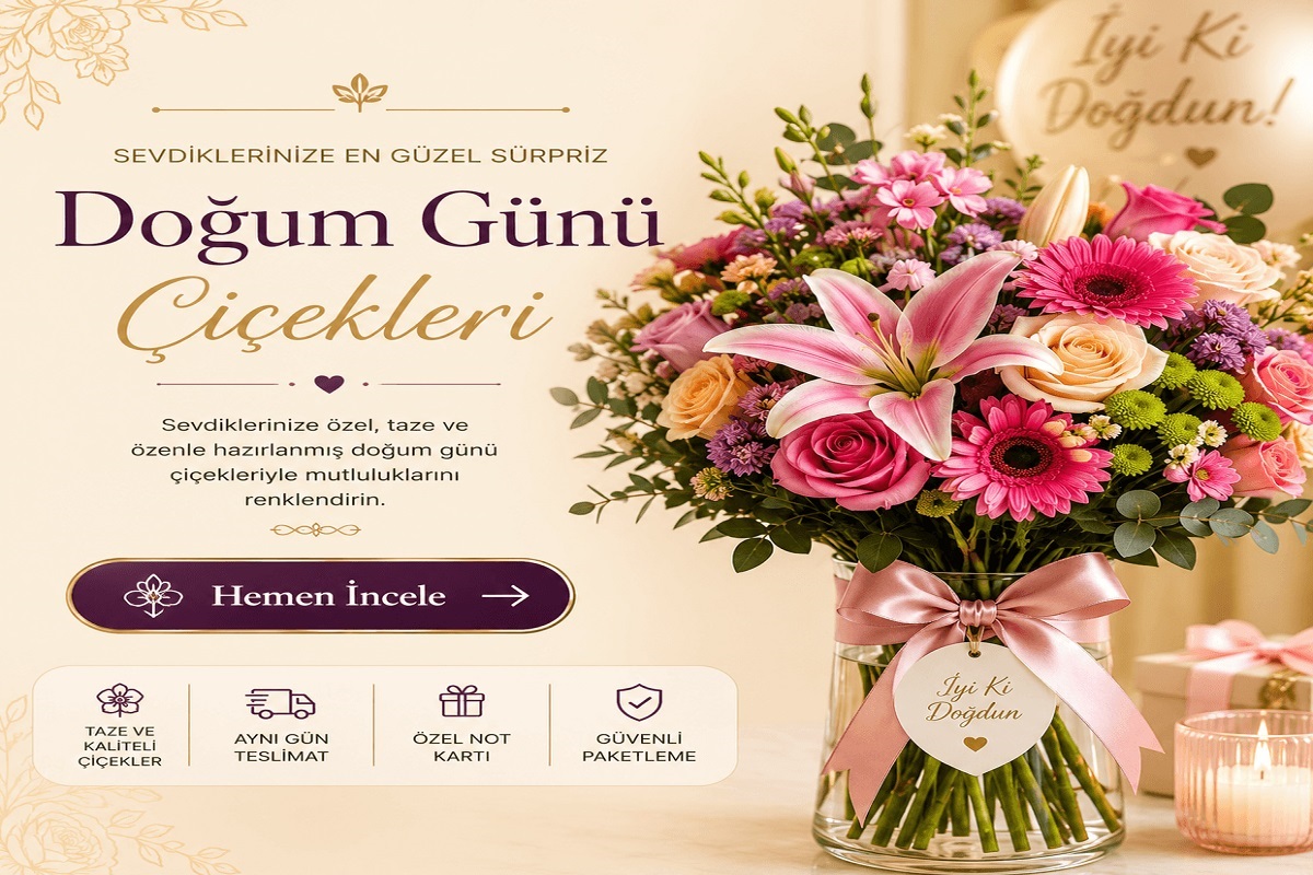 Doğum g&uuml;n&uuml; &ccedil;i&ccedil;ekleri